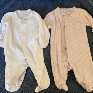 Set of 2 Kissy Kissy onesie, footed pajamas (0-3m)